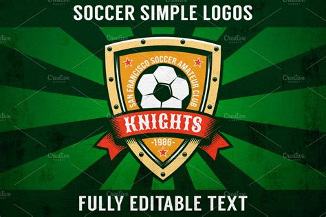 Soccer Simple Logo Set Creative Logo Templates ~ Creative Market