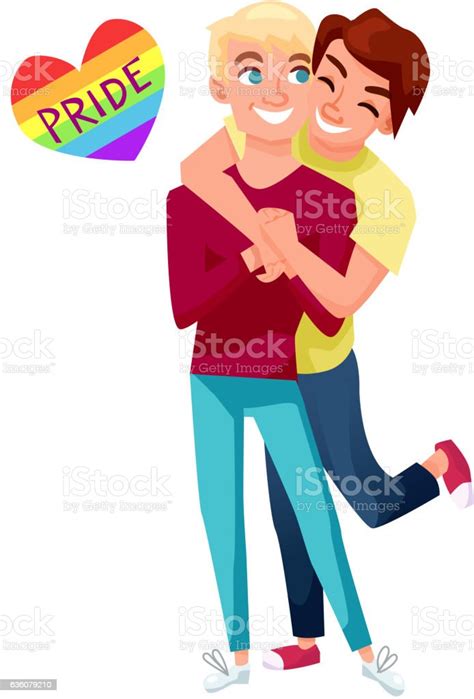 Funny Gay Couple Vector Illustration Stock Illustration Download