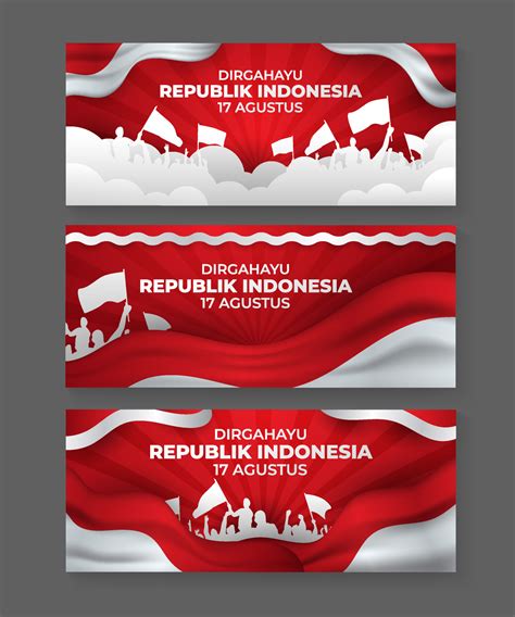 Indonesia Dirgahayu Independence Day Banner 7633465 Vector Art At Vecteezy