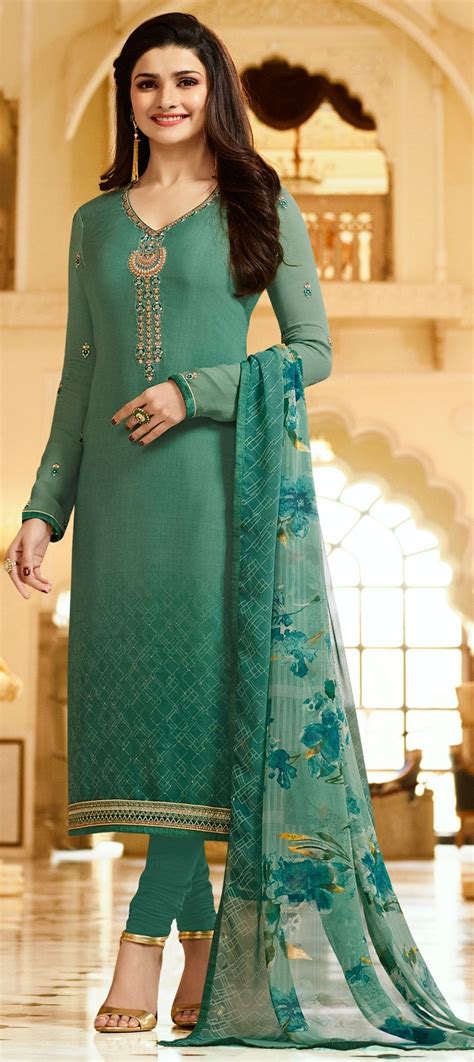 Bollywood Green Color Crepe Silk Fabric Salwar Kameez 908083