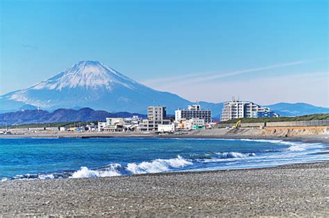 Chigasaki Beach And Mount Fuji Stock Photo Download Image Now