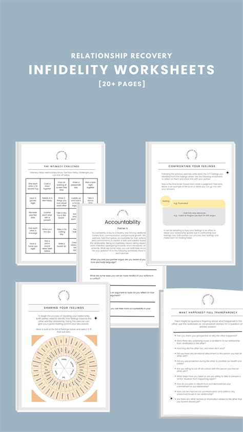 Infidelity Worksheets For Couples After The Affair Couples Counselling Tool Marriage Counsellor