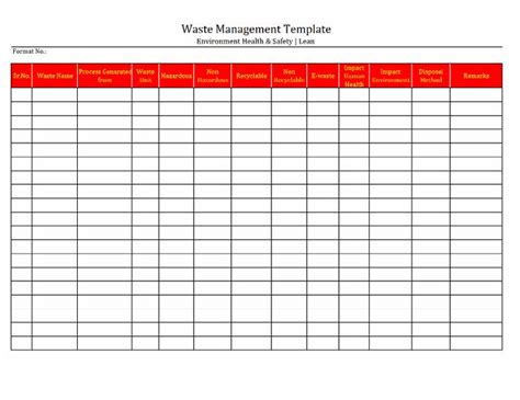 Waste Management Report Template 1 TEMPLATES EXAMPLE TEMPLATES