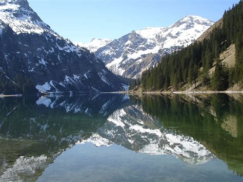 Hd Wallpaper Vilsalpsee Lake Bergsee Mirroring Waters Mountains
