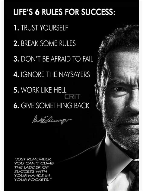 Arnold Schwarzeneggers 6 Rules For Success Canvas Print By Crit