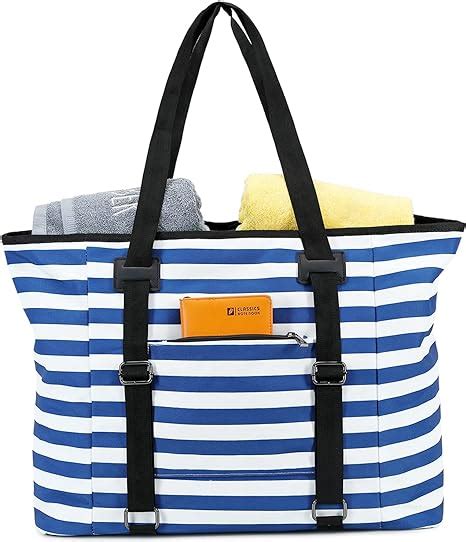 Large Beach Tote Bags For Women Waterproof Sandproof Dry Wet Separation