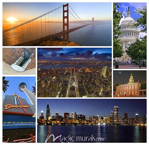 Usa Cities Collage Wallpaper Wall Mural By Magic Murals