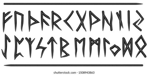 Set Old Norse Runes Runic Alphabet Stock Vector Royalty Free