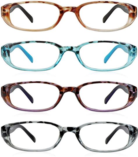 4 Pairs Reading Glasses Blue Light Blocking Glasses Computer Reading Glasses For Women And Men