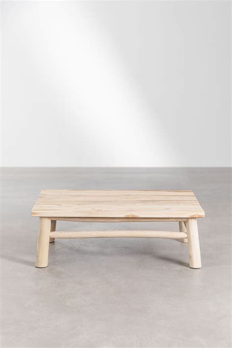 Table Basse Rectangulaire En Bois De Teck X Cm Narel Sklum