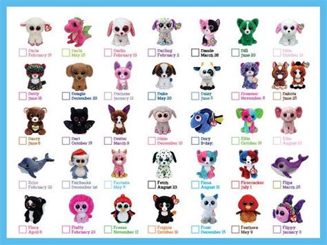 Ty Stuffed Animals Birthday List