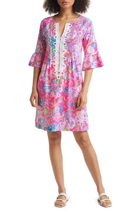 Lilly Pulitzer® Krysta Floral Lace Detail Shift Dress Pink Isle