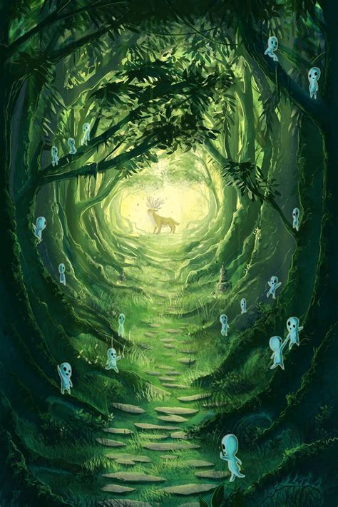Download Studio Ghibli Iphone Forest Spirit Deer Wallpaper