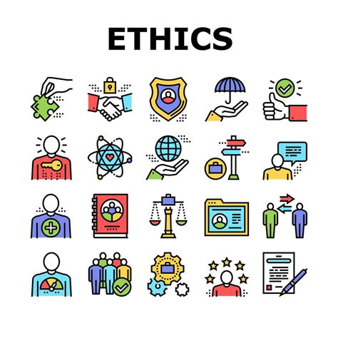 Business Ethics Moral Collection Icons Set Vector 10302853 Vector Art