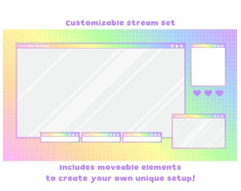 Twitch Rainbow Aesthetic Pixel Computer Customizable Screen Etsy Canada