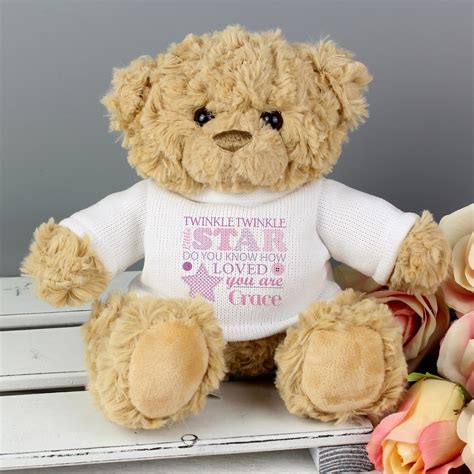 Personalised Twinkle Twinkle Girls Teddy Love My Ts