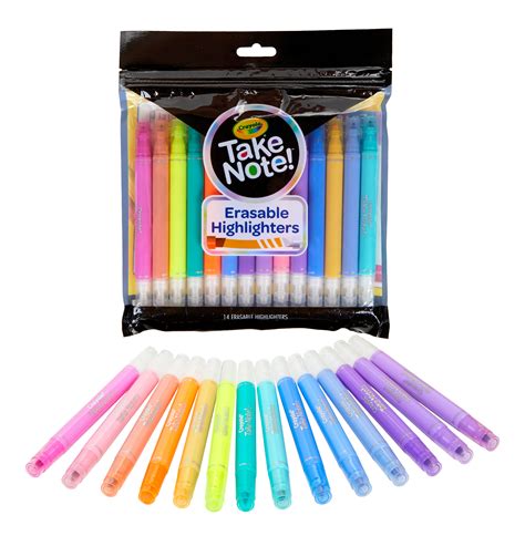 Crayola Take Note Erasable Highlighters Assorted Colors Child14