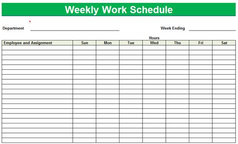 7 Best Free Printable Weekly Work Schedule Pdf For Free At Printablee