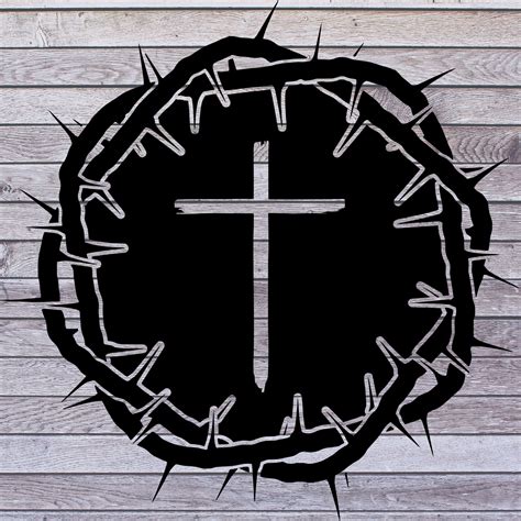 Cross Svg Crown Of Thorns Svg Digital Download Distressed Etsy