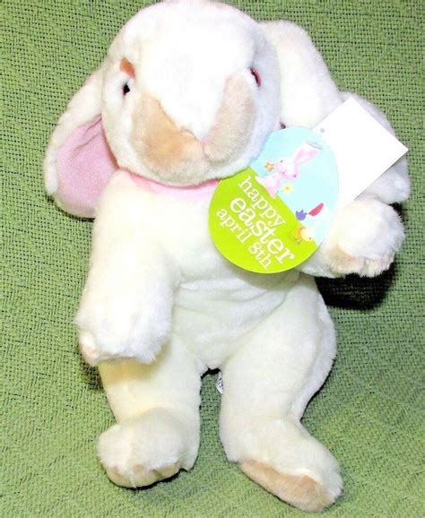 10 Commonwealth Lop Eared Bunny Angry Rabbit Plush White Pink Bow