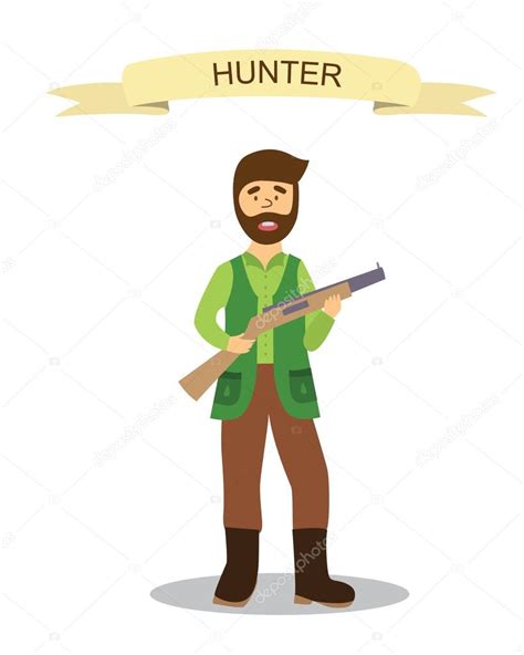 Cartoon Hunter With Gun Stock Vector Image By ©svitlanasamokhina