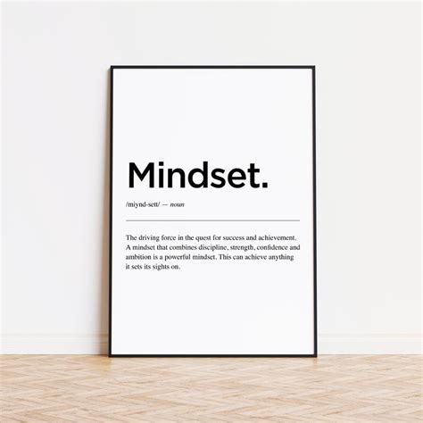 Mindset Definition Office Wall Art Home Office Print Etsy