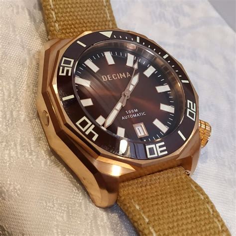 Decima Scylla Brown 500m Swiss Mvmt Bronze Dive Watch Limited Edition