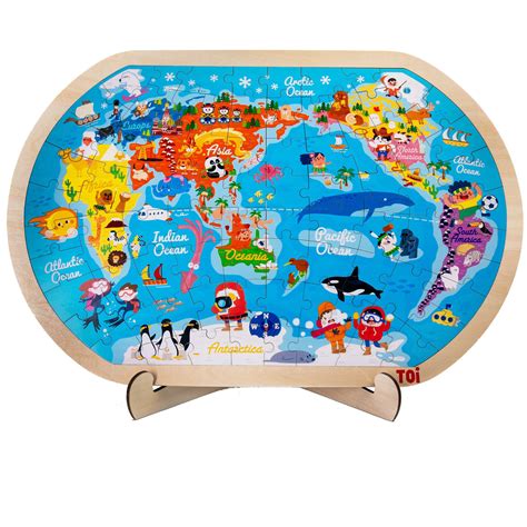 Bitsy Toys World Map Wooden Puzzles