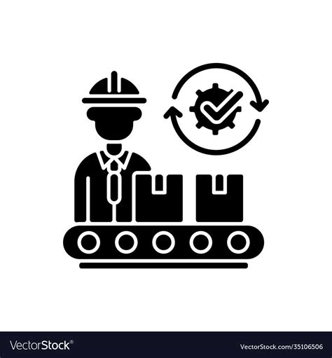 Goods Manufacturing Black Glyph Icon Royalty Free Vector