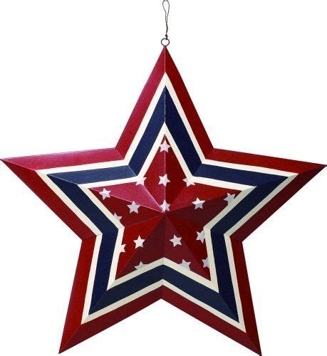 Tii 24 Inch Americana Patriotic Red White And Blue Metal Star Metal