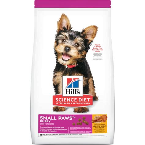 Dry dog food for feeding puppies. Hill's® Science Diet® Puppy Small Paws™ Chicken Meal ...