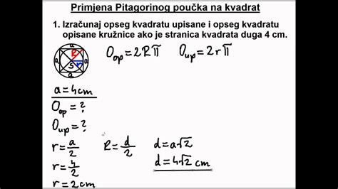 Primjena Pitagorinog Poučka Na Kvadrat 4 Zadatak Youtube
