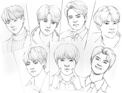 Bts Suga Coloring Page Etsy Hot Sex Picture