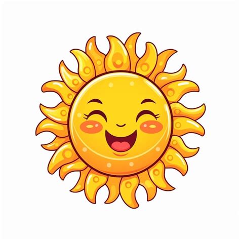 Premium Ai Image Cartoon Sun With Eyes Closed And A Smile On Its Face