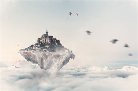 Flying Castle Photoshop Composition On Behance