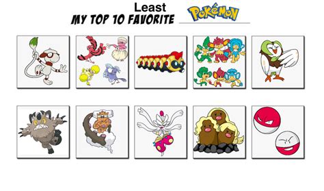 Top 10 Least Favorite Pokemon By Jallroynoy On Deviantart