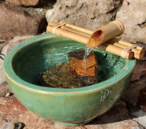 Bamboo Accents Water Fountain For Patio Indooroutdoor