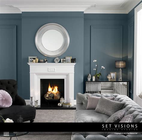 Georgian Luxury Painted Panelled Walls In Rich Blue For A National Diy
