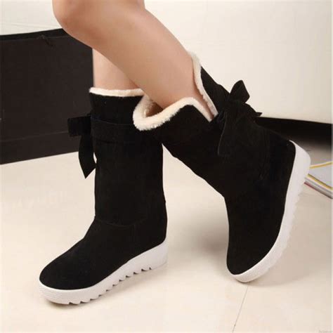 cute bowknot warm winter snow boots shoes women s boots shoes bygoods