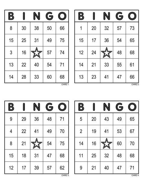 Bingo Cards 1000 Cards 4 Per Page Immediate Pdf Download Etsy Custom