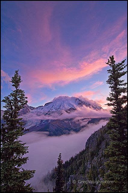 Mount Rainier Sunset From Sunrise By Greg Vaughn Via Flickr Mount
