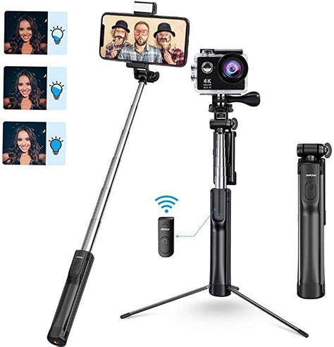 Amazon Com Mpow Selfie Stick Tripod All In Portable Extendable Selfie Stick With Bluetooth