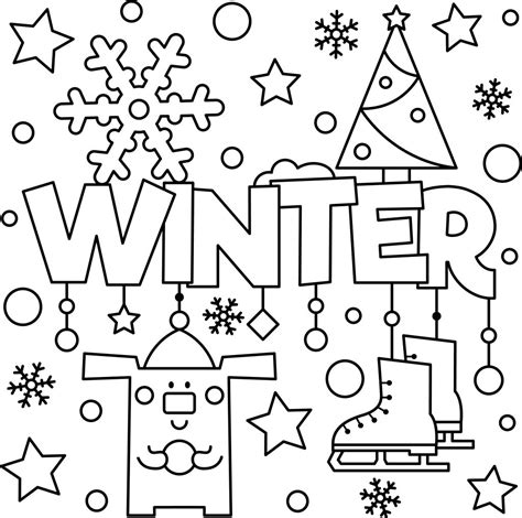 Winter Activity Coloring Pages Coloring Pages