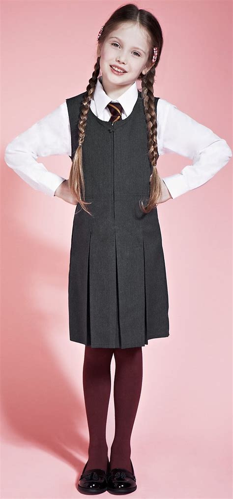 Girls Longer Length Crease Resistant Traditionalschoolpinafore With