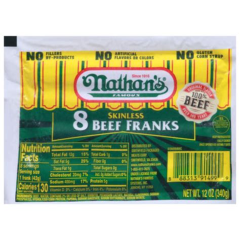 Nathan S Famous Beef Franks Skinless King Kullen