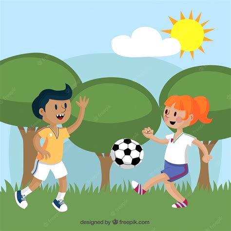 Premium Vector Kids Playing Soccer