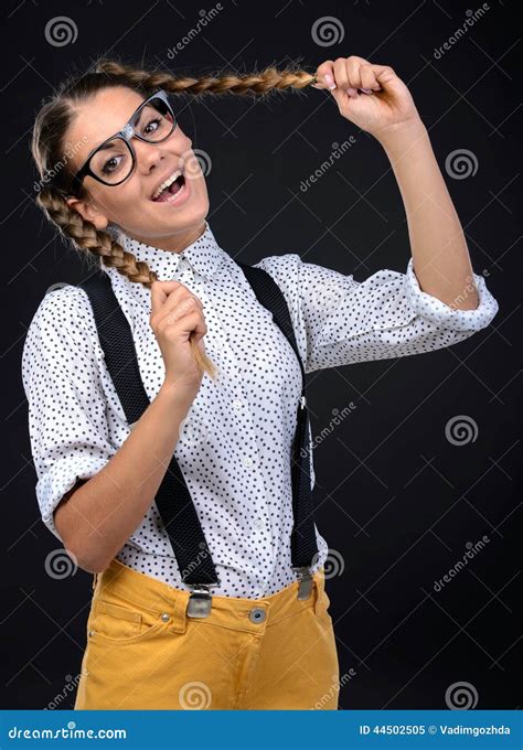 Nerd Woman Stock Image Image Of Caucasian Gesture Face 44502505