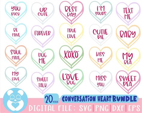 Conversation Hearts Svg Valentines Day Svg Valentine Shirt Etsy