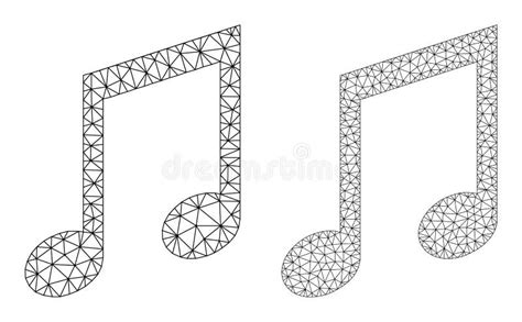 Music Notes Icons Vector Triangle Mesh Stock Vector Illustration Of