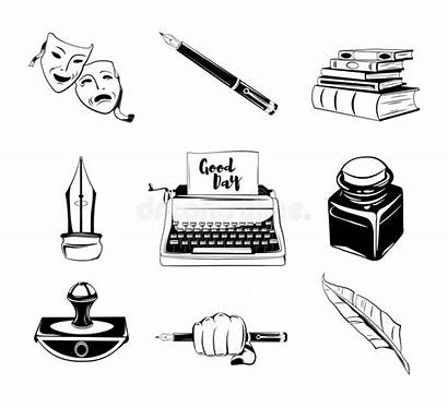 Elements Writer Ink Pen Vector Books Objects